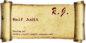 Reif Judit névjegykártya